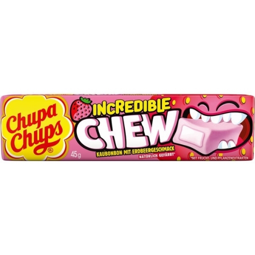 Billede af Chupa Chups utrolige tyggegummi Jordbær 45 g. MHT. 30-09-2024