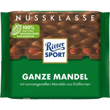 Billede af Ritter Sport Hele Mandler 100 g. MHT. 06-12-2024