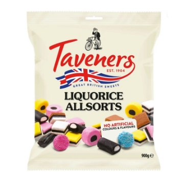 Billede af Tavener´s Liquorice Allsort 900 g.MHT.31-10-2024