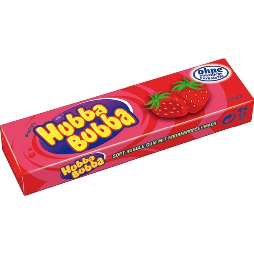 Billede af Hubba Bubba Jordbær Tyggegummi 35 g. MHT. 17-09-2024