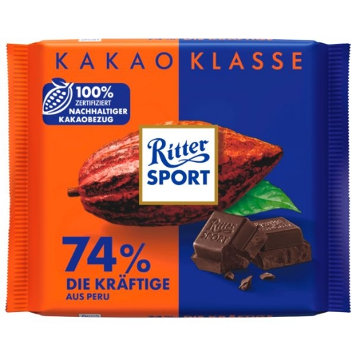 Billede af Ritter Sport Kakao 74% 100 g.